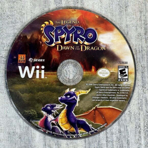 The Legend of Spyro: Dawn of the Dragon (Nintendo Wii, 2008) Disc Only - Picture 1 of 3